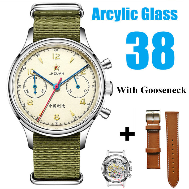 SEAKOSS 38mm Seagull 1963 Movement Acrylic Glass Chronograph Watch