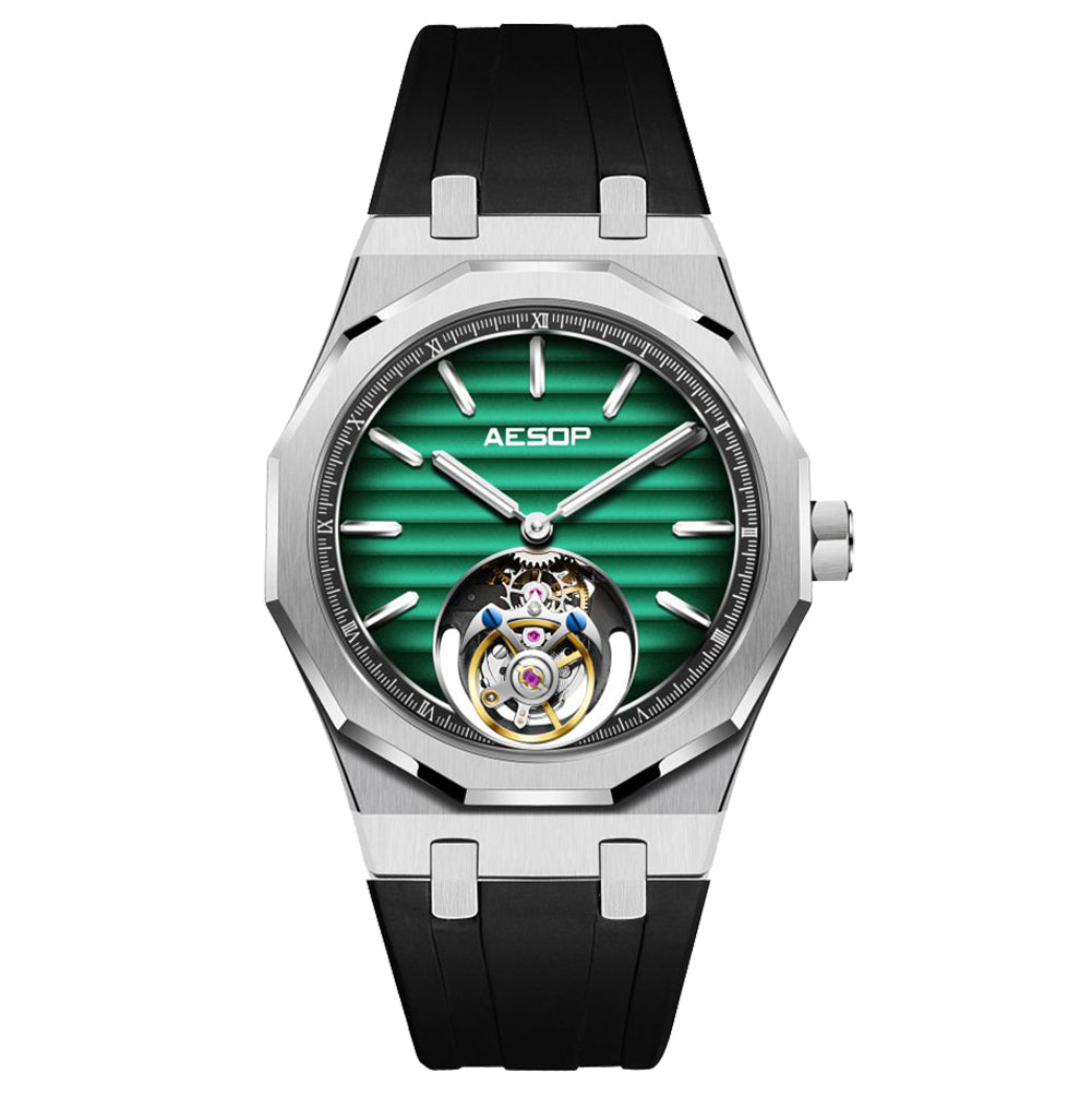 Men Luxury Wristwatches Gradient Skeleton Tourbillon 7057