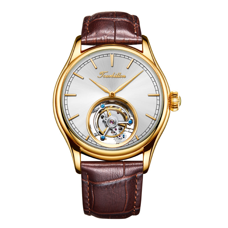 Tourbillon Mechanical Wristwatch Watch for Men Skelton Movement 7005