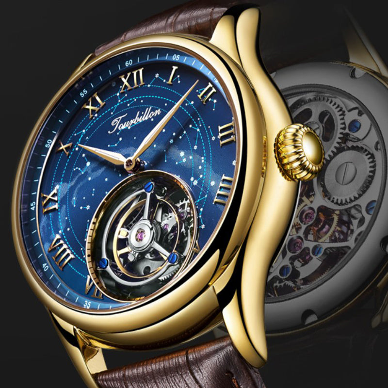 Starry Sky Tourbillon Watch Mechanical Movement for Men Sapphire 7006